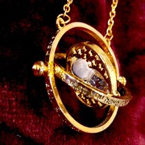 Gold Harry Potter time turner necklace